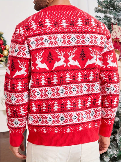 Ruben | Festive Christmas Knitted Men's Jumper with Reindeer Design