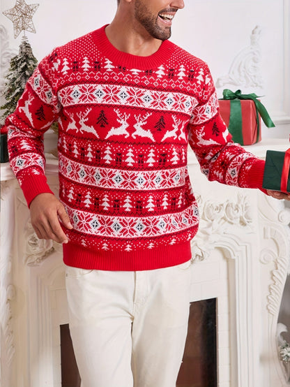 Ruben | Festive Christmas Knitted Men's Jumper with Reindeer Design