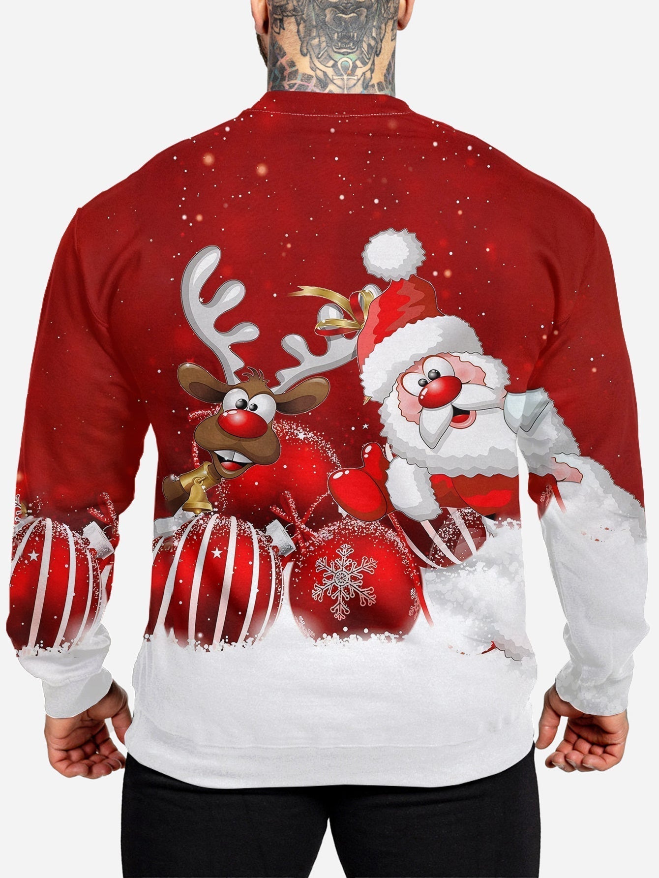 Ruben | Men's Santa and Reindeer Crewneck Sweatshirt