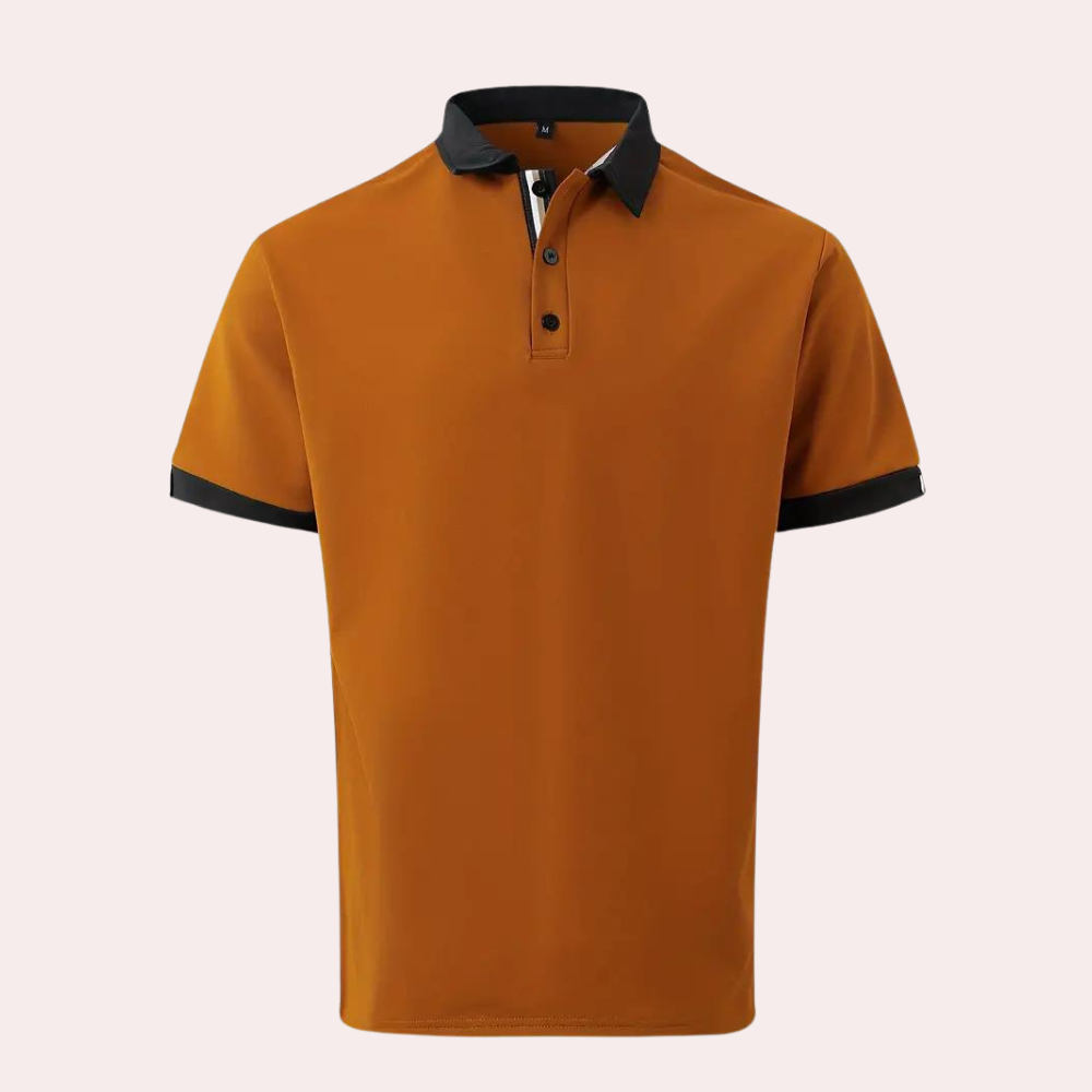 Ruben | Orange Men’s Summer Shirt with Short Sleeves