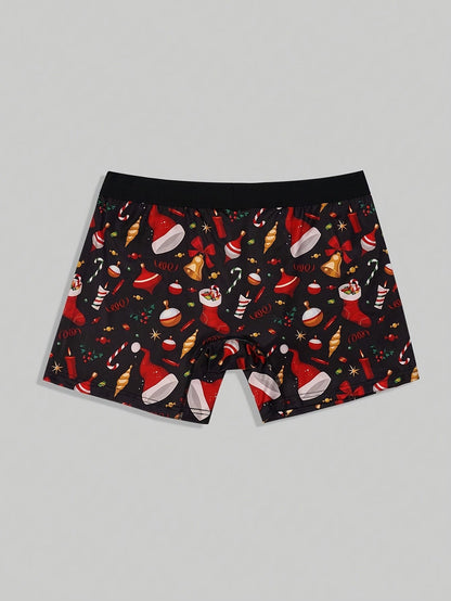 Ruben | Stylish Men's Christmas Cat Print Boxer Briefs