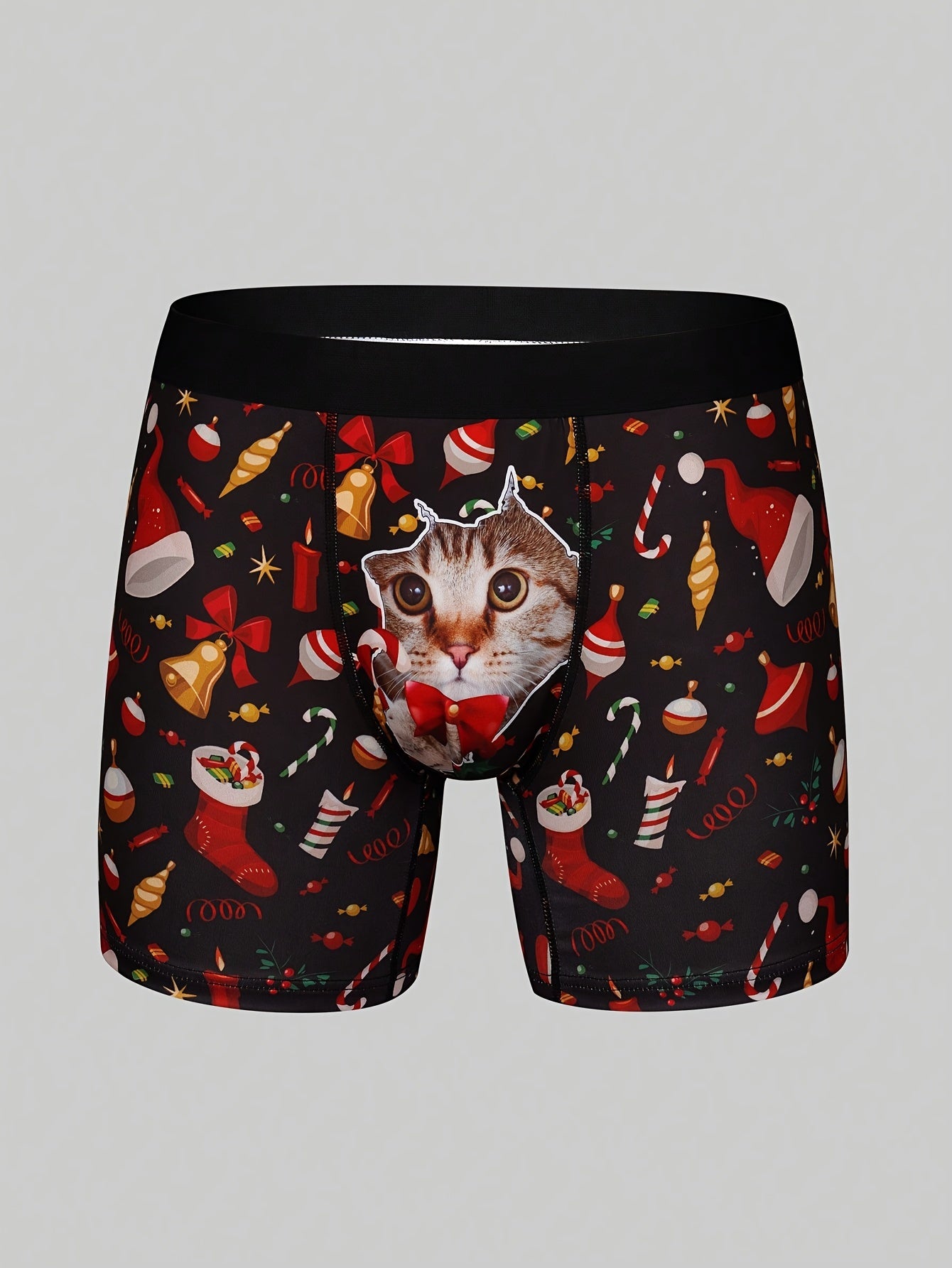 Ruben | Stylish Men's Christmas Cat Print Boxer Briefs