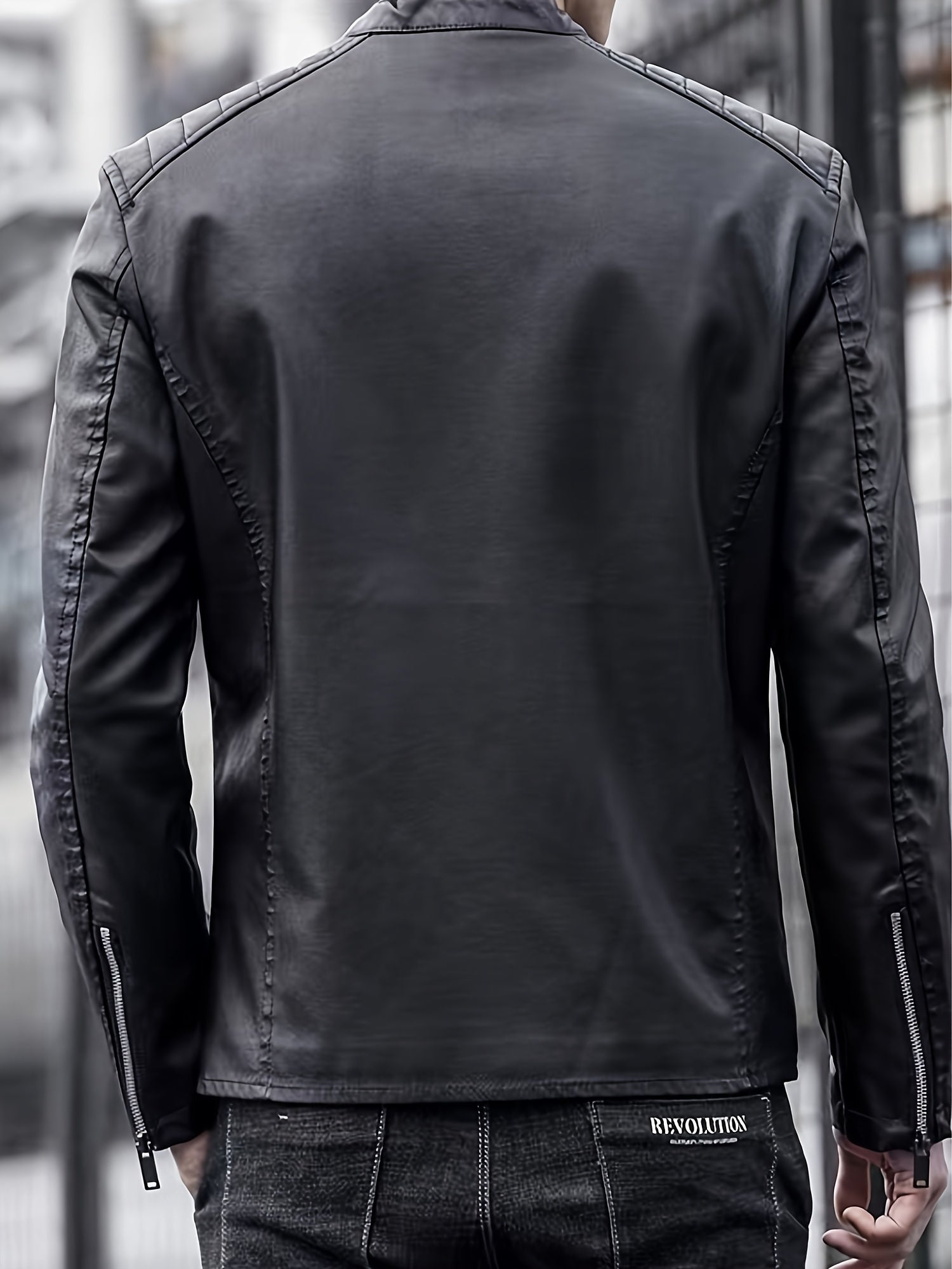 Ruben | Stylish PU Leather Men's Motorcycle Jacket with Pockets