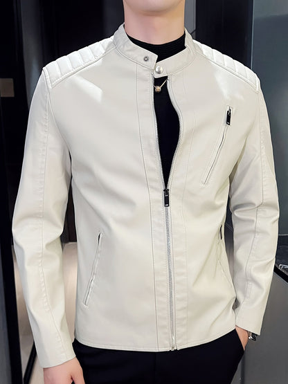 Ruben | Stylish PU Leather Men's Motorcycle Jacket with Pockets