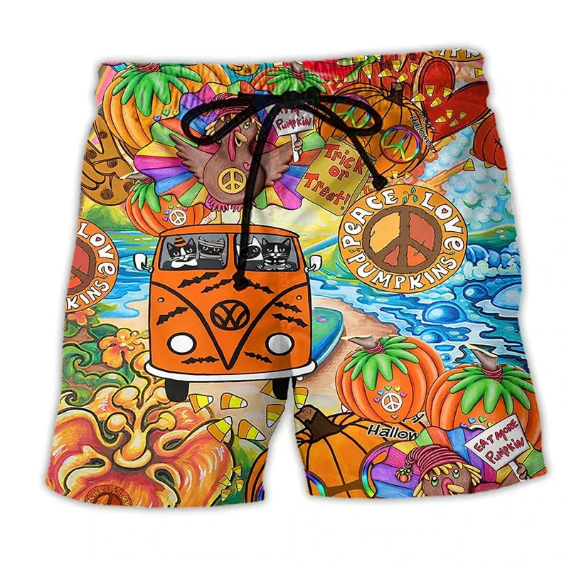 Men's Swim Shorts with Graffiti Design