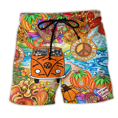 Men's Swim Shorts with Graffiti Design