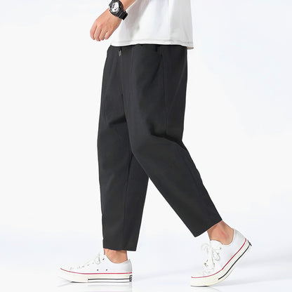 Pantalon court pour homme en coton et lin – Respirant, confortable et décontracté