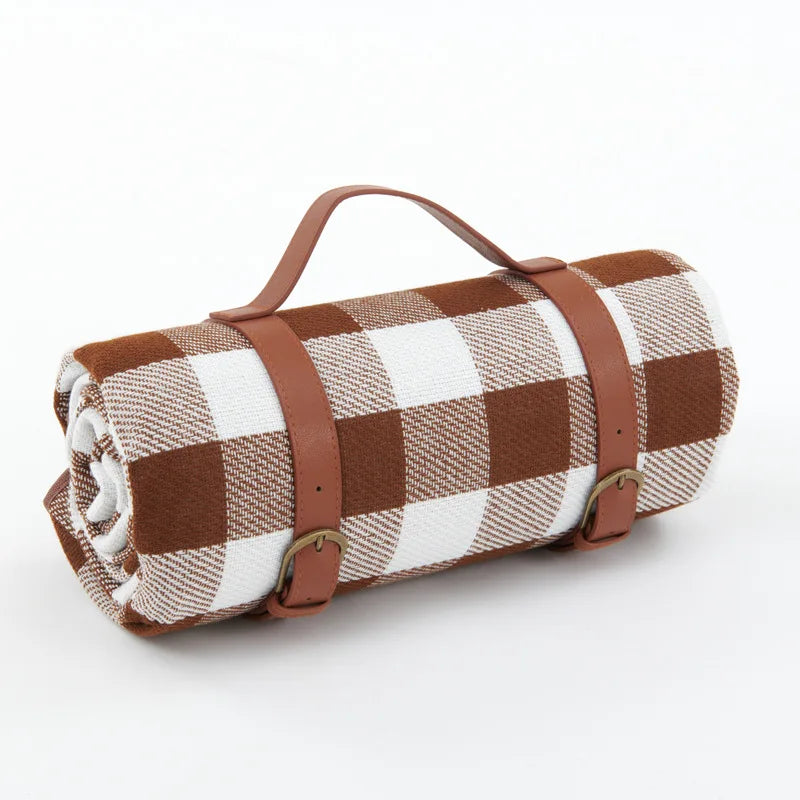 Coperta da picnic impermeabile con motivo a quadri e comoda imbottitura in schiuma