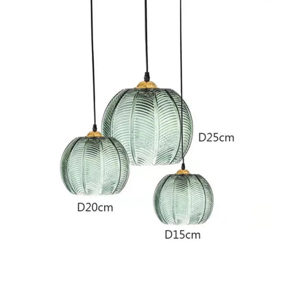 Modern Nordic Pendant Light with Green Leaf Pattern