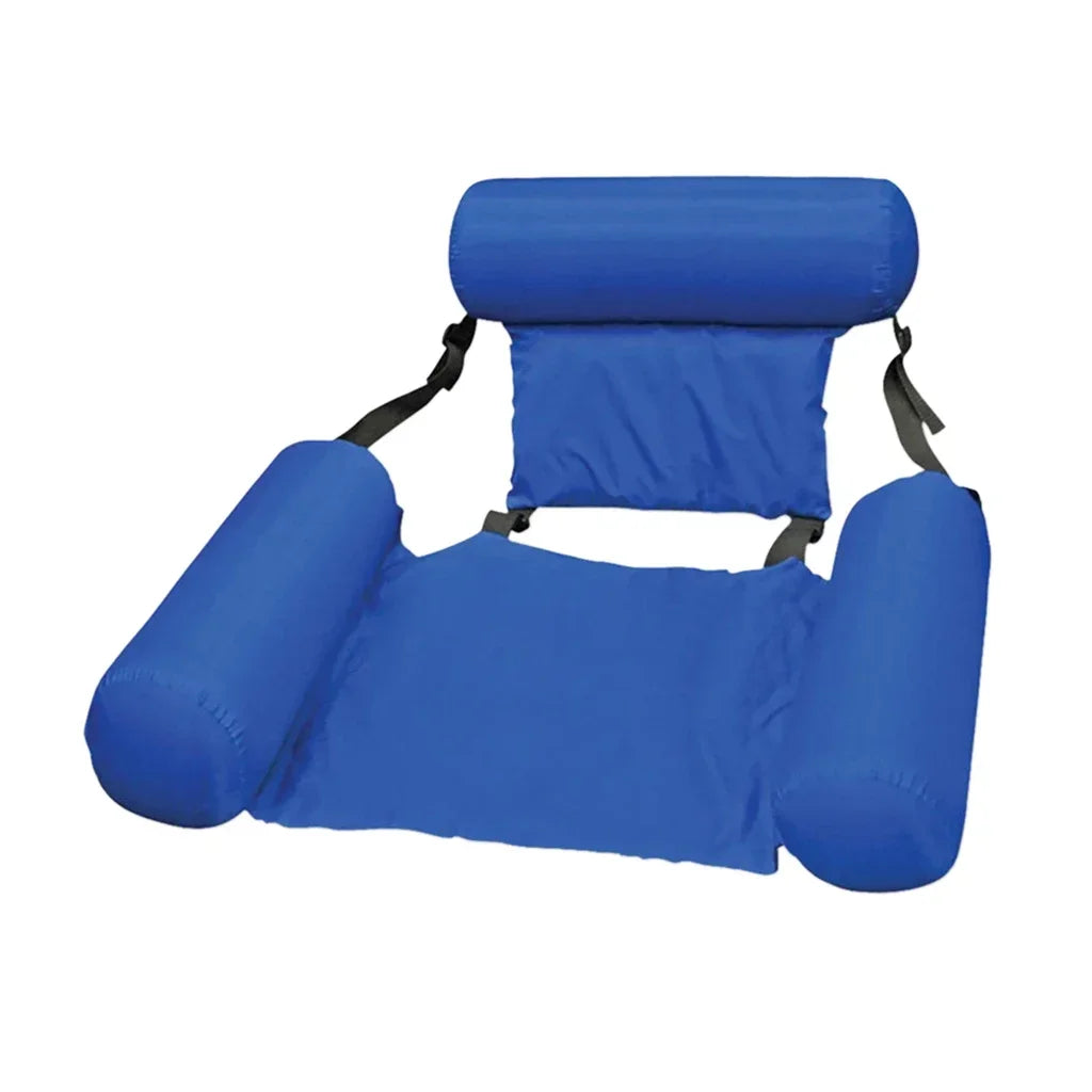Luxury Inflatable Water Chair with Backrest - Floating Lounge Chair for Pool and Lake