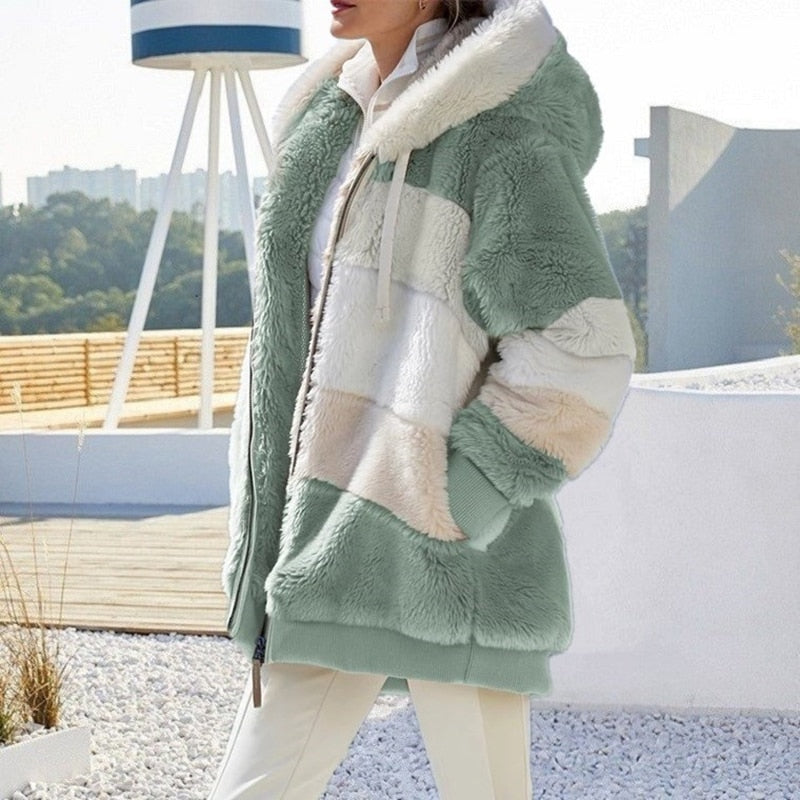 Gilet morbido e soffice con cappuccio da donna - Farra