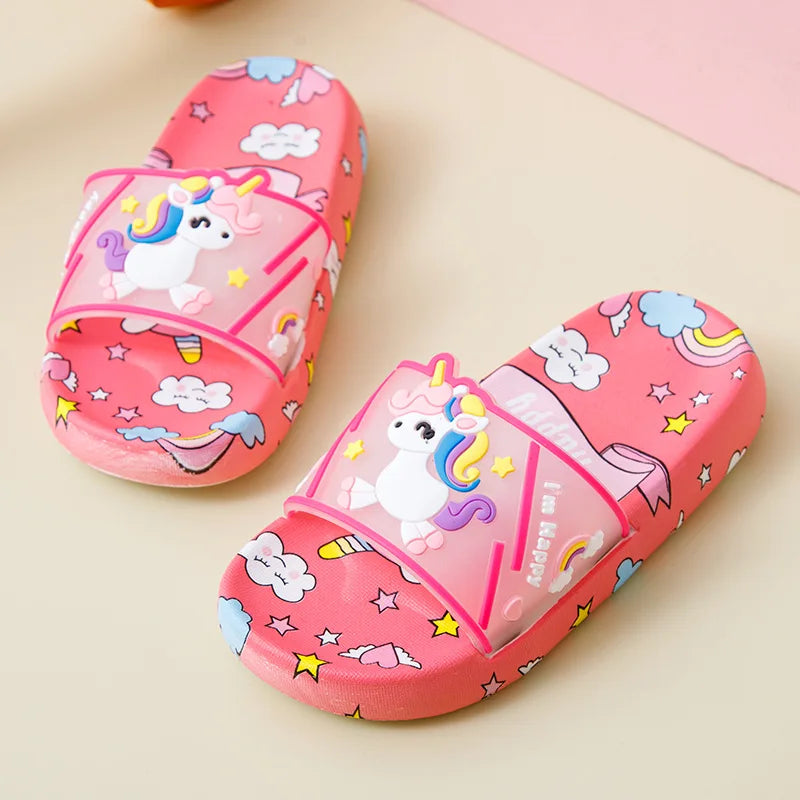 Ciabatte carine a forma di unicorno per bambini – Ideali per gli interni e il bagno