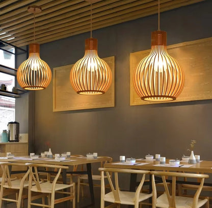 Lampada a sospensione Natura Orb – Design organico in legno per interni accoglienti