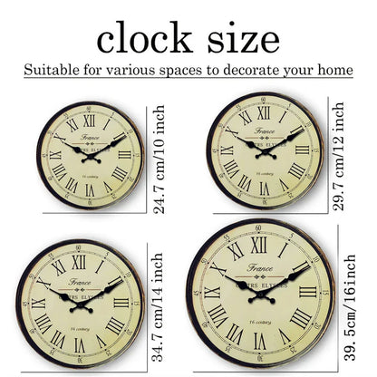 Wanduhr - Klassisches französisches Design - Leises Quarzwerk