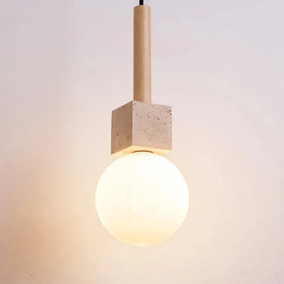 Modern Travertine LED Pendant Light
