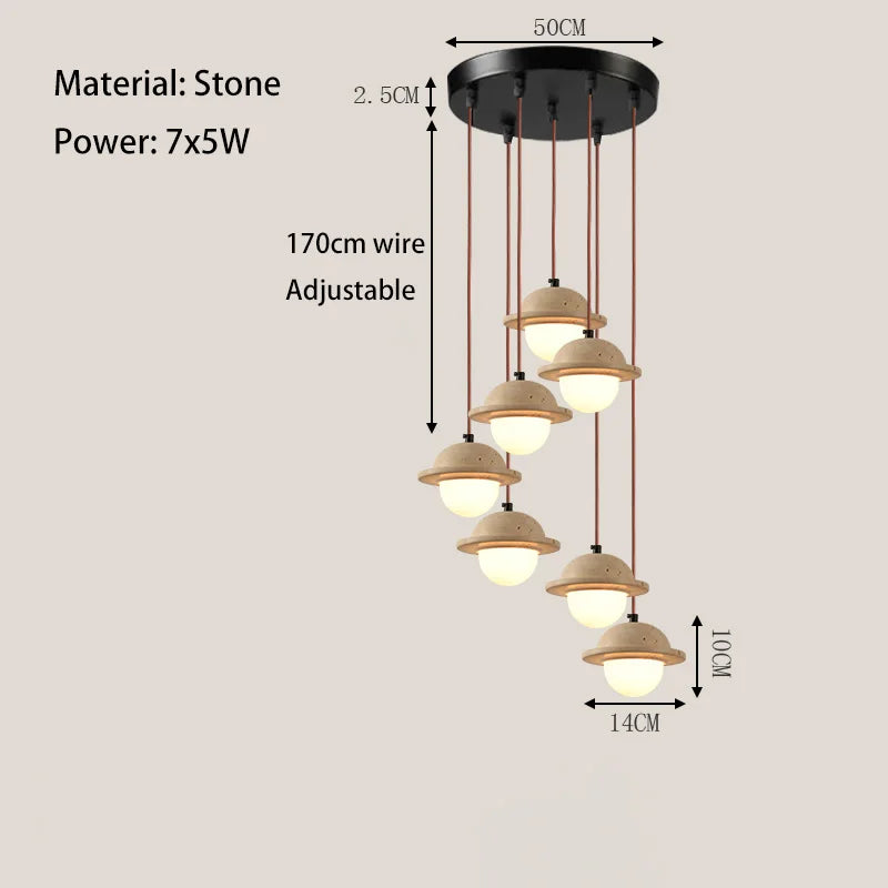Travertine Pendant Lamp - Modern & Natural Design