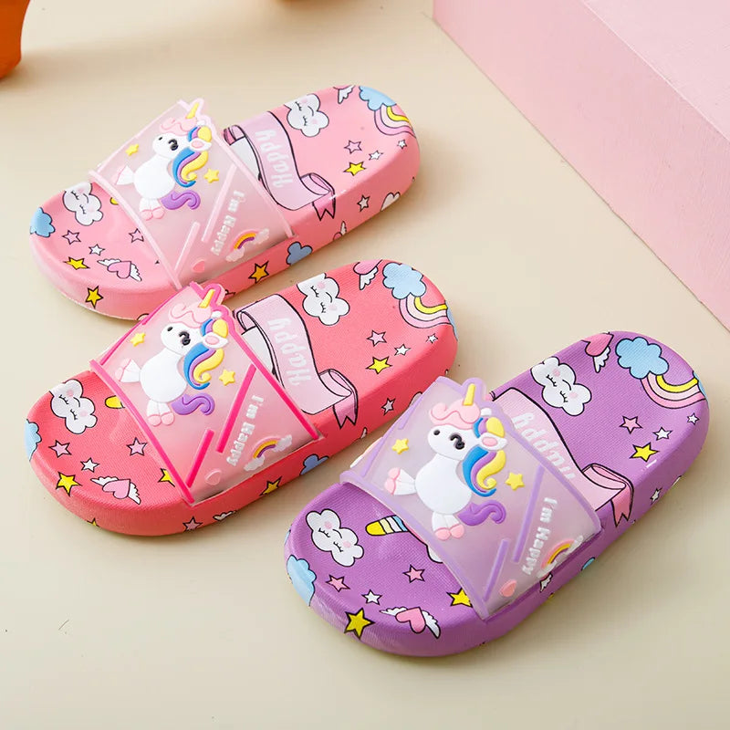Ciabatte carine a forma di unicorno per bambini – Ideali per gli interni e il bagno