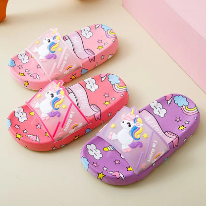 Ciabatte carine a forma di unicorno per bambini – Ideali per gli interni e il bagno