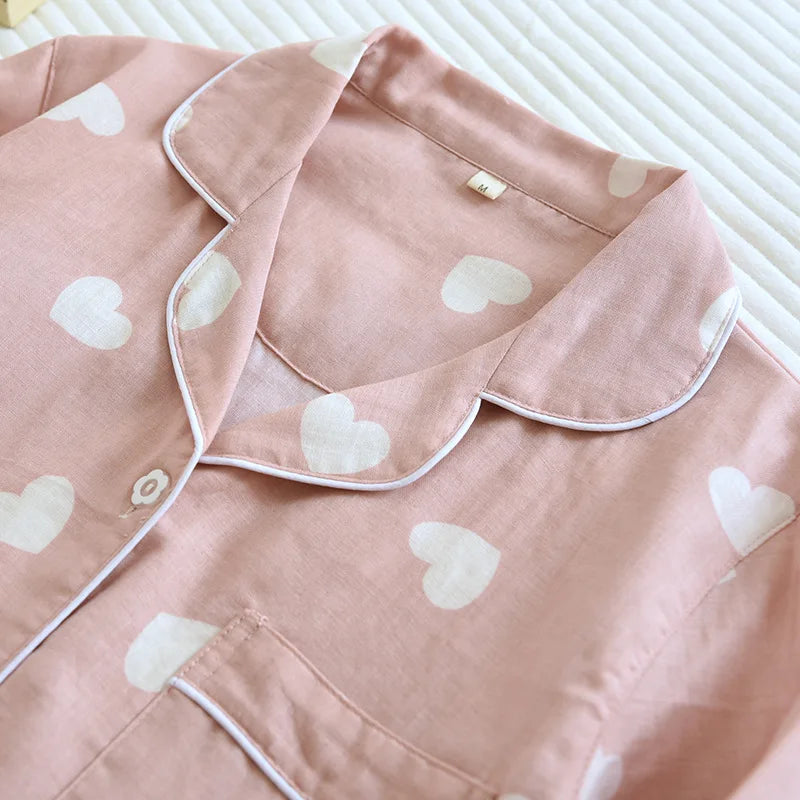Ladies' Pyjama Set Long Sleeves Trousers Hearts