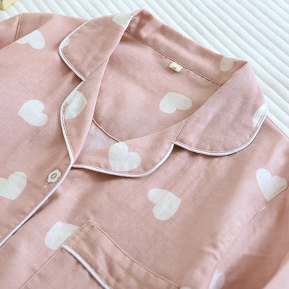 Ladies' Pyjama Set Long Sleeves Trousers Hearts