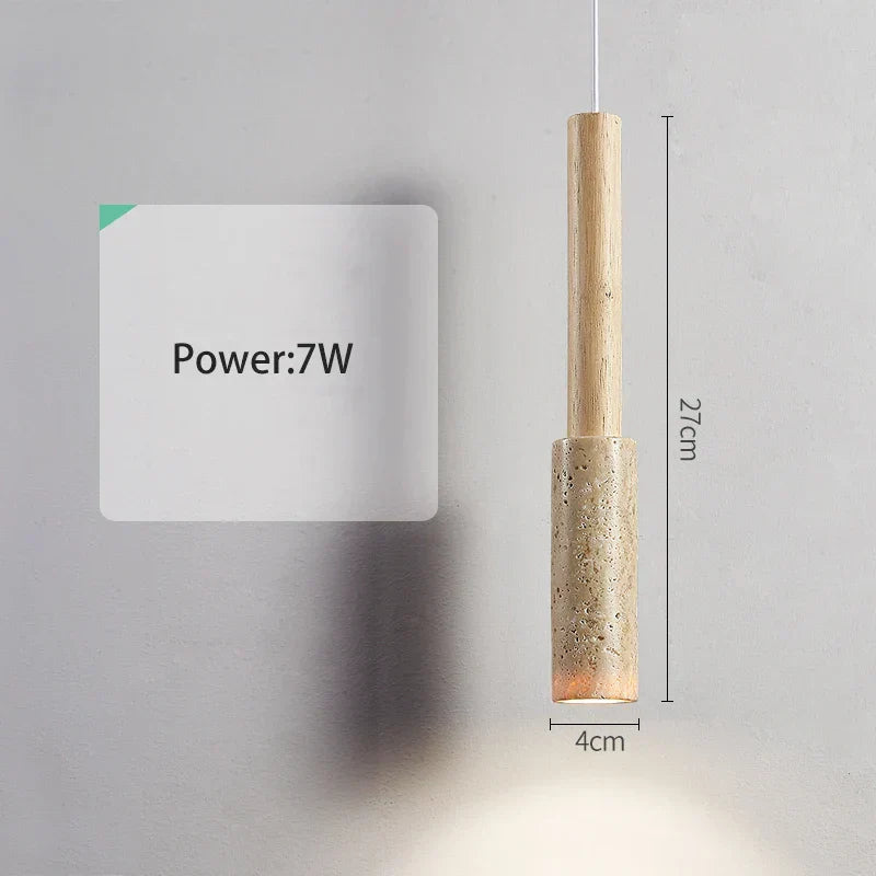 Cream Travertine Pendant Lamp LED Modern Design