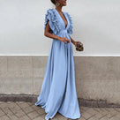 Elegantes Maxi-Abendkleid mit Rüschen - Bernatte