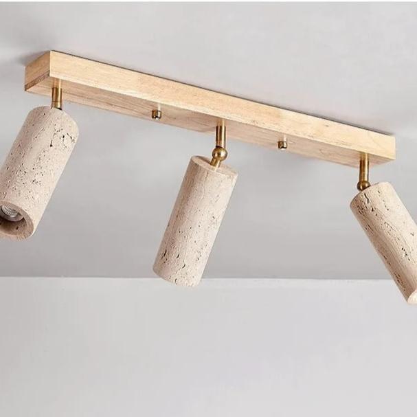Travertine LED Ceiling Lamp with 3 Heads – Stylish and Modern