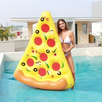 Colchoneta gigante para piscina con forma de pizza - relájate y disfruta con estilo