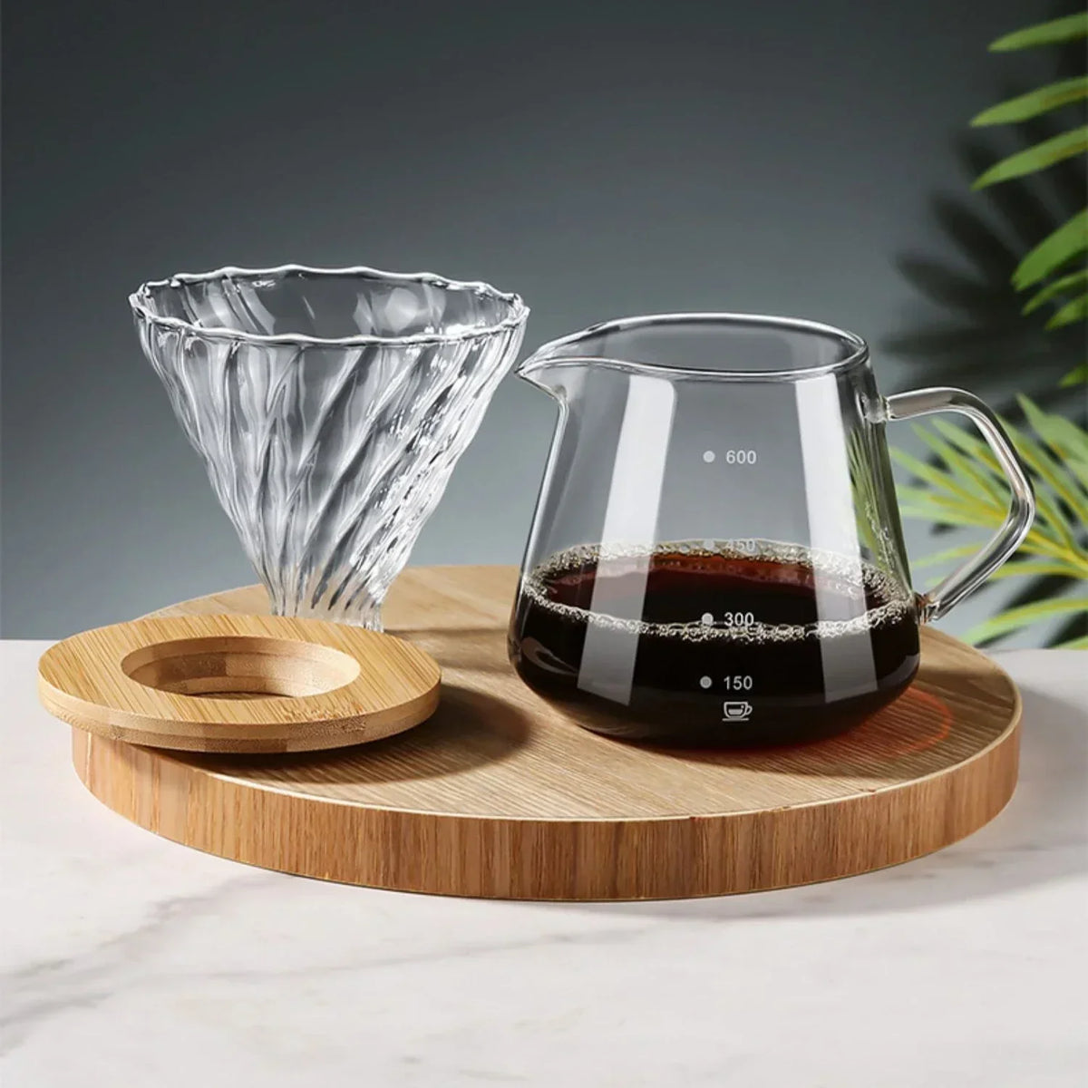 Set per caffè filtro - Supporto e caraffa in legno - Gusto perfetto