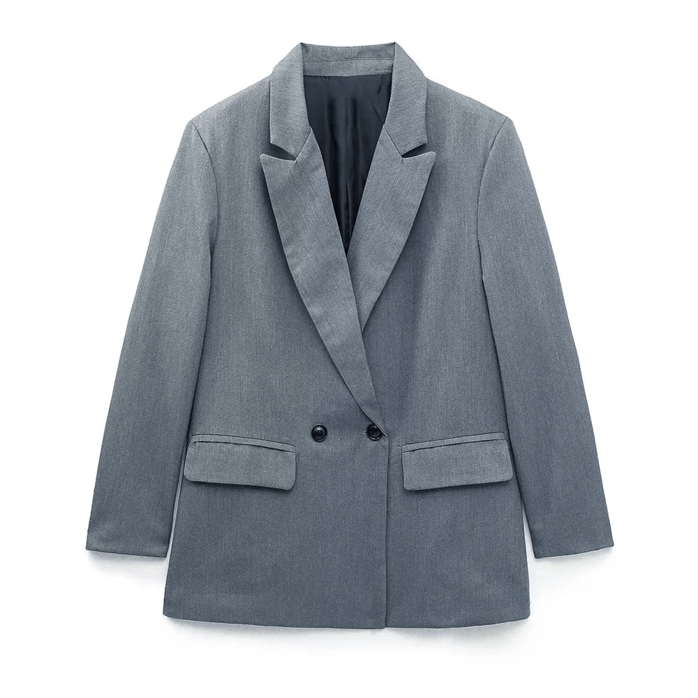 PowerChic – Elegant Double-Breasted Blazer for Women