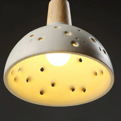 Elegante lámpara colgante LED redonda de hormigón – moderna y eficiente energéticamente