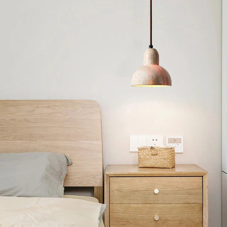 Retro Pendant Lamp Made of Natural Stone with LED