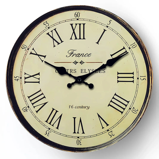 Wall Clock - Classic French Design - Silent Quartz Movement