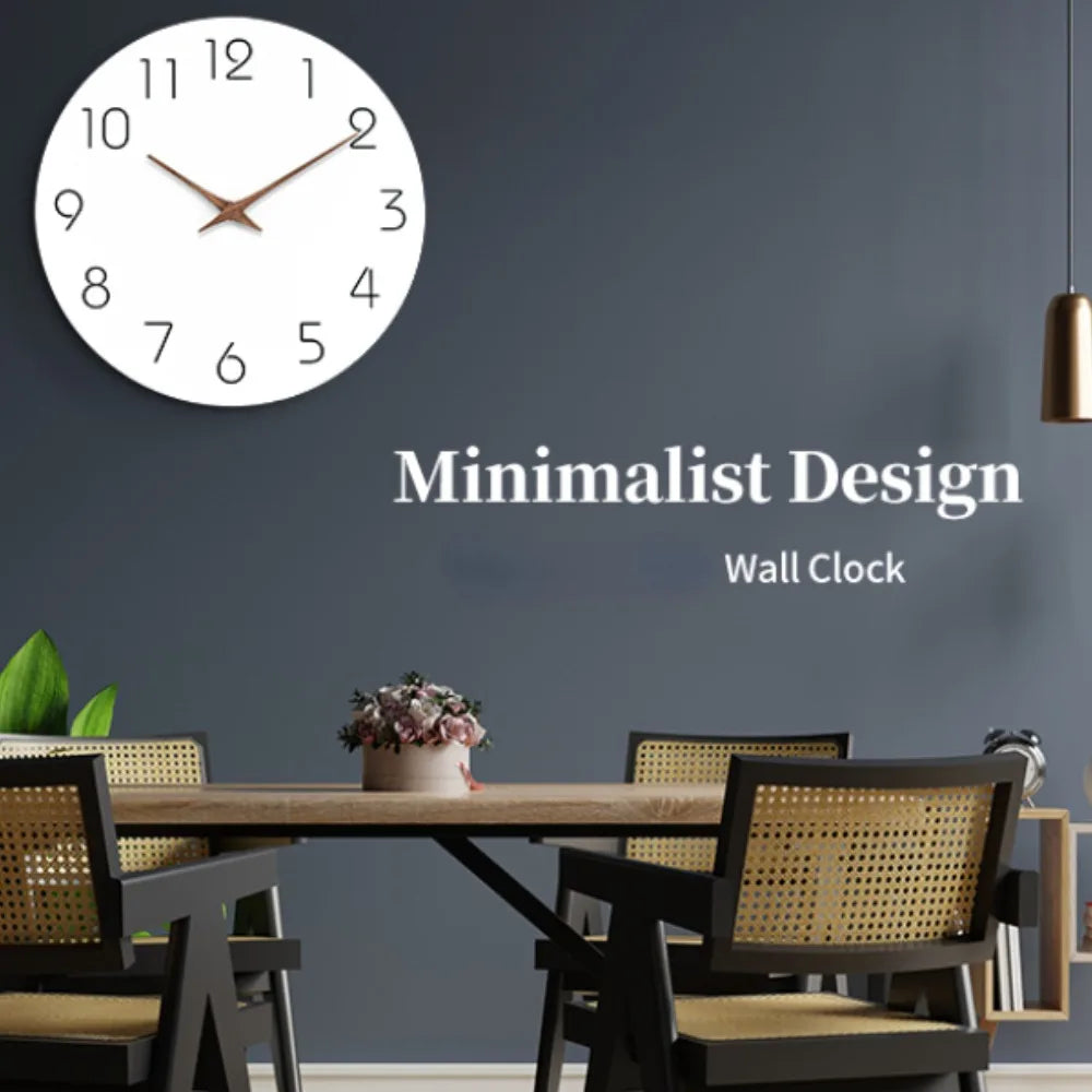 Modern Minimalist Wall Clock - Silent Non-Ticking Design - Perfect Decoration
