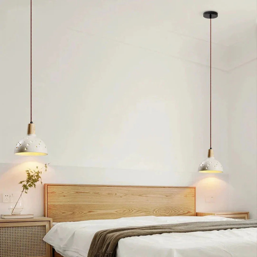 Elegante lámpara colgante LED redonda de hormigón – moderna y eficiente energéticamente