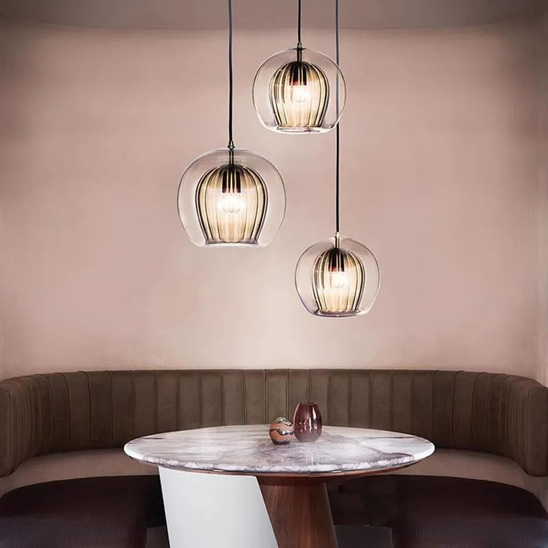 Luxury Gold Glass Pendant Light - Modern and Elegant Design