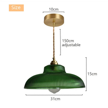 Lámpara colgante LED vintage de vidrio verde – Elegante y sostenible