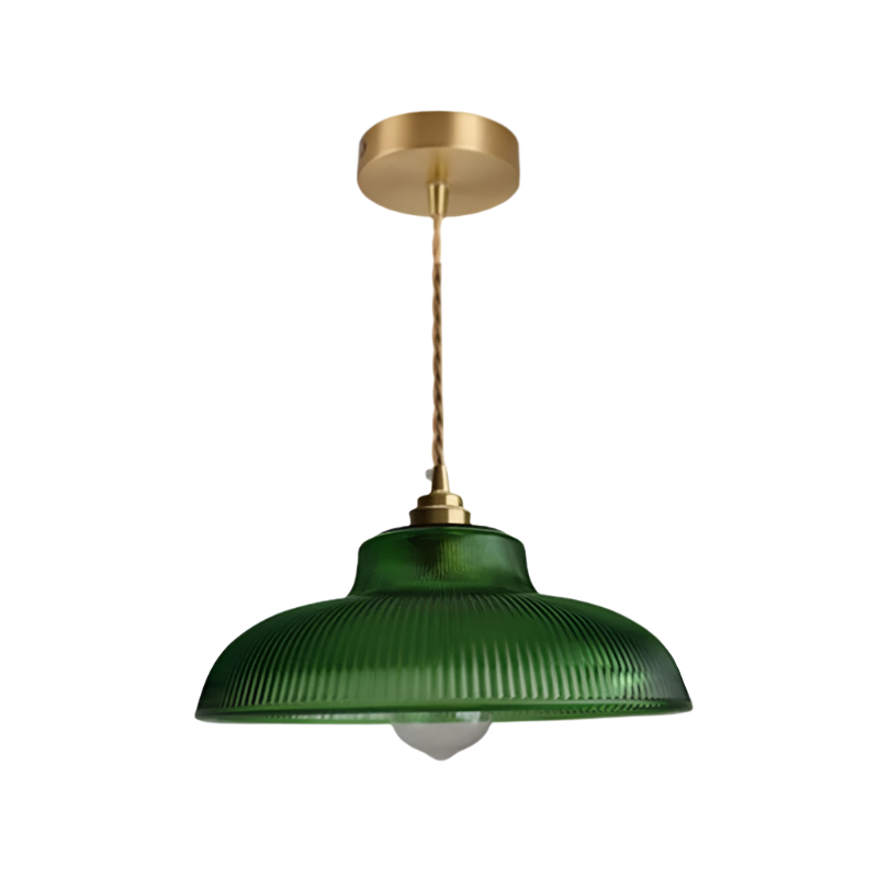 Lámpara colgante LED vintage de vidrio verde – Elegante y sostenible