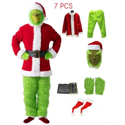 Costume natalizio del Grinch - Completo di accessori per un look festoso