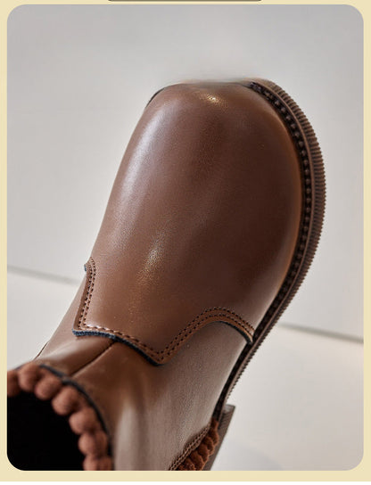 Leather Ankle Boots for Children with Zip – Comfortable Fit and Timeless Design