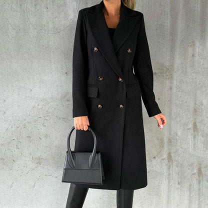 Elegant Long Wool Coat for Women