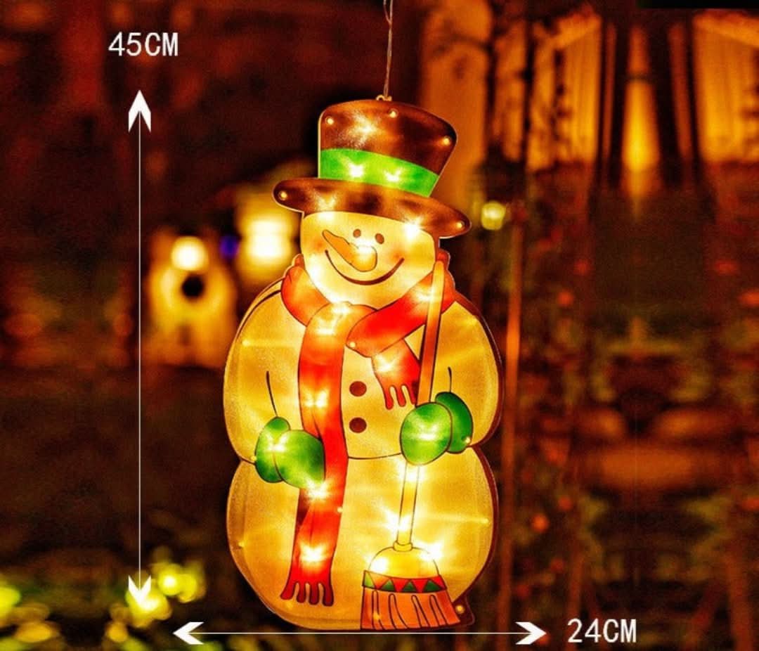 Decorațiune LED de Crăciun pentru fereastră, cu ventuză