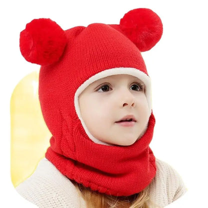 Gestrickte Teddy-Kindermütze – Warmer Schutz mit verspielten Ohren