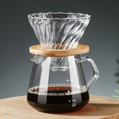 Set per caffè filtro - Supporto e caraffa in legno - Gusto perfetto