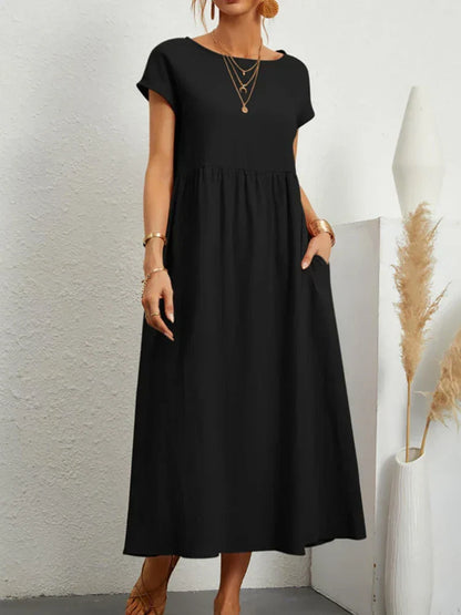 O-neck vintage cotton dress - Brenda