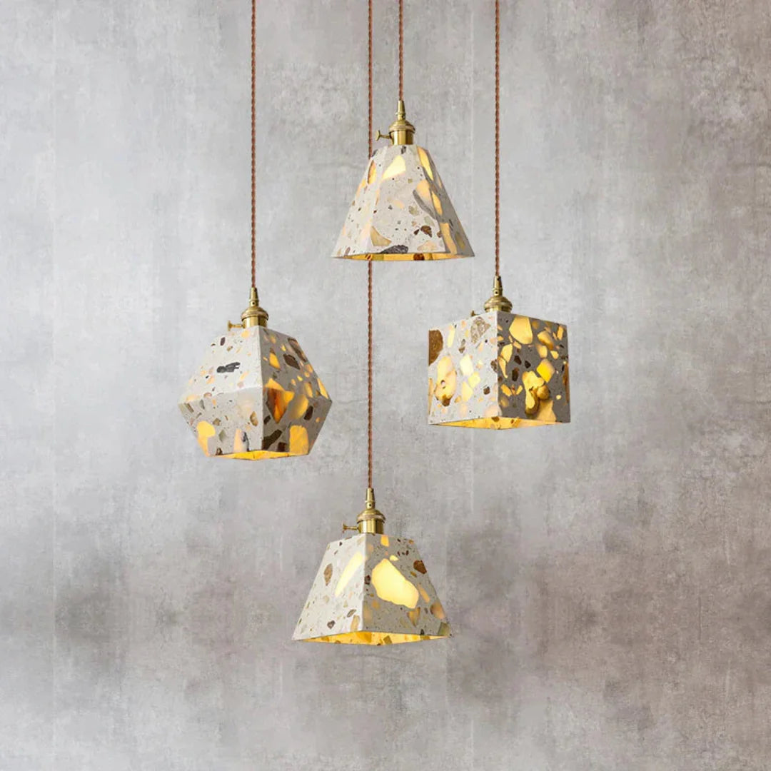 Ledhanglamp van terrazzo-marmer – modern Scandinavisch design