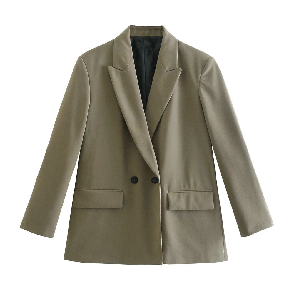 PowerChic – Elegant Double-Breasted Blazer for Women