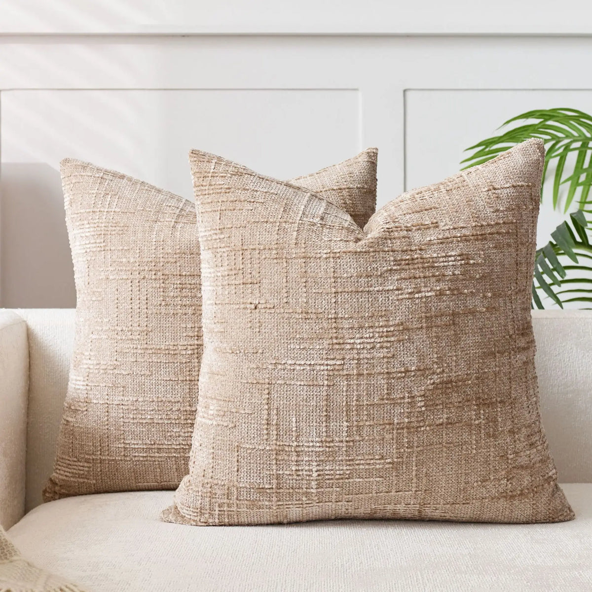 Fodera per cuscino in ciniglia con texture effetto bambù, per un ambiente lussuoso e accogliente