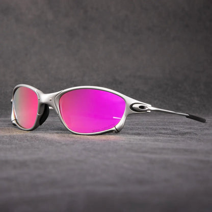 Gafas de sol deportivas polarizadas - montura metálica con lentes rojas