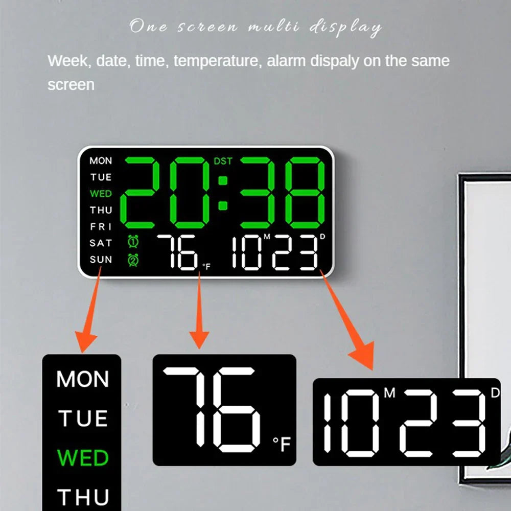 Productivity LED Alarm Clock - Calendar & Voice Activated - Smart Organisation